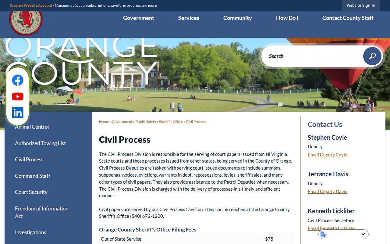 Orange County arrest history civil process and warrant distinctions