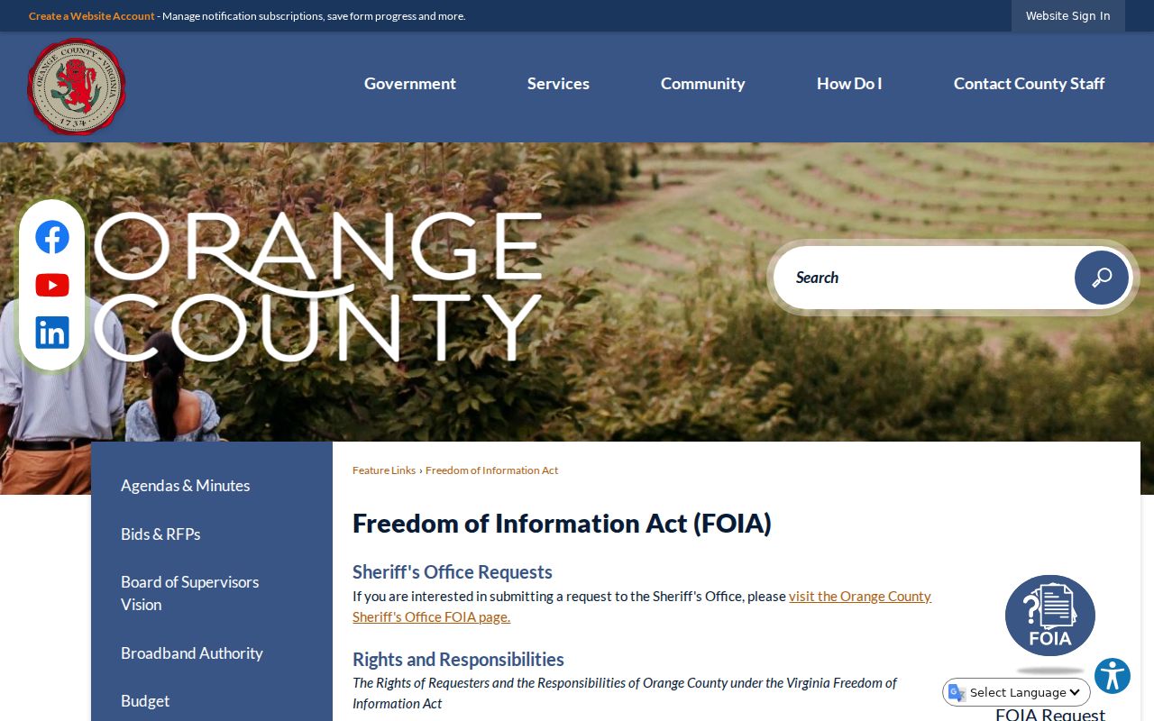Orange County arrest history public records request guidance