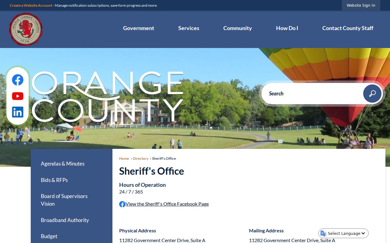 Orange County arrest history sheriff staff and records directory