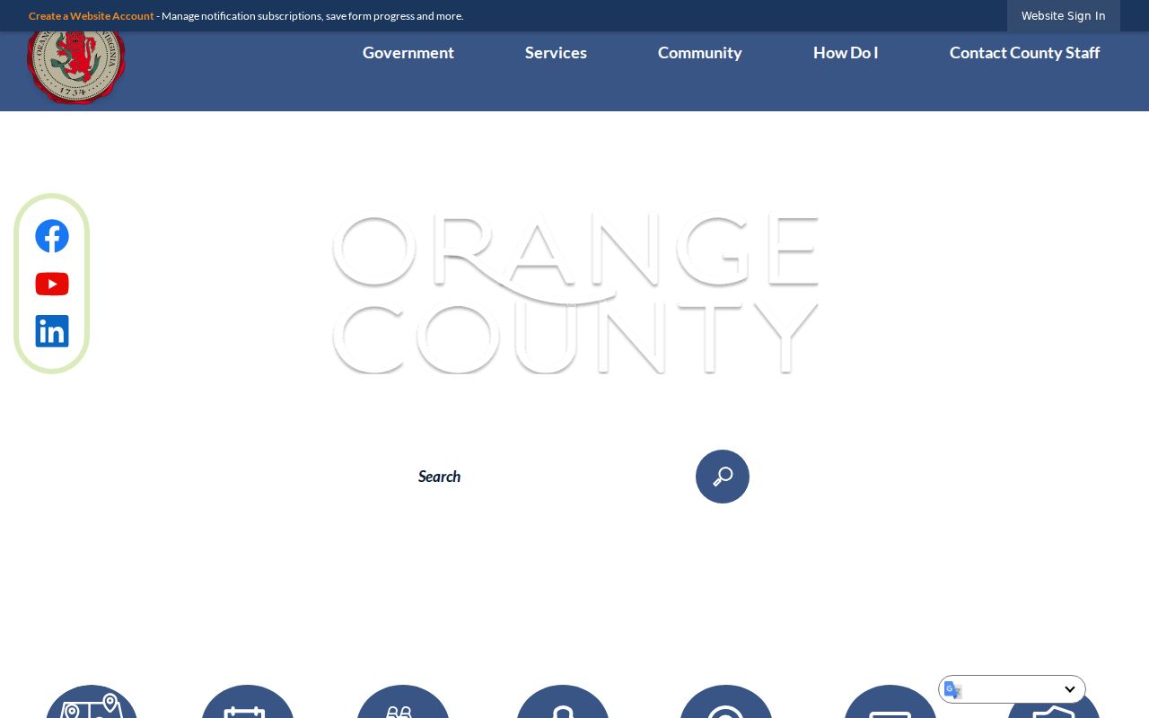 Orange County Virginia government department directory